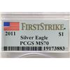 Image 3 : 2011 AMERICAN SILVER EAGLE PCGS MS70