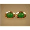 Image 1 : Cufflinks  14ct.  Chrysoprase #1385060