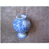 Image 1 : Small Bulbous Blue Spongeware Vase #1385074