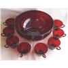 Image 1 : Royal Ruby Punch Bowl & 8 Cups #1385556