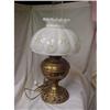 Image 1 : Brass Oil Lamp With Glass Shade #1385904