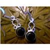 Image 1 : WOW STERLING SILVER Estate BLACK ONYX Earrings #1385932