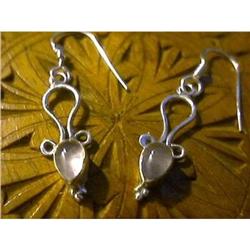 STERLING SILVER Estate SMOKY QUARTZ Earrings #1385935