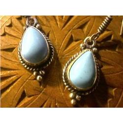 STERLING SILVER Estate RARE TURQUOISE Earrings #1385937