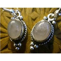 STERLING SILVER Estate PINK QUARTZ Earrings #1385938