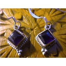 STERLING SILVER Estate RARE AMETHYST Earrings #1385940