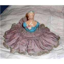 Antique Chalkware Boudoir Half Doll Pincushion #1385943