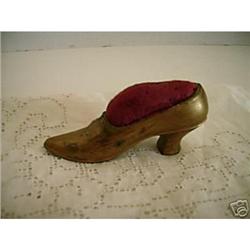 Vintage Antique METAL BOUDOIR SHOE Pincushion #1385944