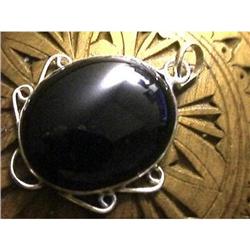 WOW STERLING SILVER Estate BLACK ONYX Pendant  #1385946