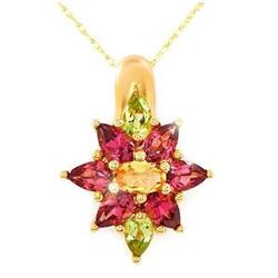 2.22ctw. Rhodolite, Peridot & Citrine Pendant #1385980