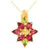 Image 1 : 2.22ctw. Rhodolite, Peridot & Citrine Pendant #1385980