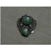 Image 1 : Old Pawn Ring Two Green Turquoise Stones #1385993