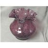 Image 1 : Cranberry Fenton Vase with ruffled edge #1386003