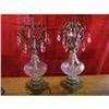 Image 1 : Pair of Brass and Crystal Lamps with Prisms #1386111