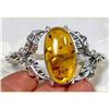 Image 1 : Remarkable Baltic Amber Sterling Cuff~31 grams #1386627