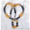 Image 1 : Obsidian Rondells BALTIC Amber Silver Necklace #1386772
