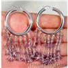 Image 1 : Flamboyant Faceted Amethyst Hoop Chandeliers#1386809