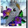 Image 1 : Stained Glass PaintingCOCKATOO Hibiscus Bush  #1386861