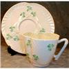 Image 1 : BELLEEK Shamrock CUP Saucer IRISH Harp SHELLS #1387007