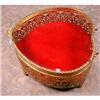 Image 1 : HEART Jewelry BOX Glass & Brass VINTAGE #1387015