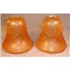 CRACKLE Glass Shades AMBER Antique ( 2 ) TWO #1387043