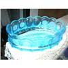 Image 1 : Fostoria Coin Pattern -Gorgeous Azure Blue Bowl#1387299