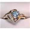 10kt Yellow Gold Blue Topaz and Diamond Ring #1387386