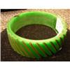 Image 1 : Apple Green Carved Bakelite Bangle  #1387531