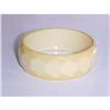 Image 1 : Bakelite Bangle Banana Yellow  Hexagonal Carved#1388289