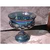 Image 1 : Carnival Glass Thumbprint King's Crown Compote #1388468