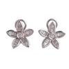 18KT Gold & Diamond Floral Motif Earrings #1388655