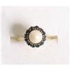 Estate Pearl Sapphire Ring Italian hallmarked  #1397825