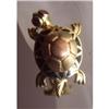 Image 1 : Estate Ruby Black Enamel Turtle Earrings gold #1397826