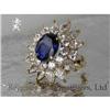 Image 1 : RHJ Synthetic Sapphire Ring w/ cubic zirconium #1415330