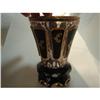 Image 1 : Bohemian  Wine Red Glass Vase with Gold Trim #1415398