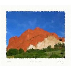 "Red mountain" Author's lithograph by Livitin #1431439