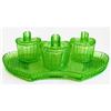 Image 1 : S Reich Green Depression Glass Deco Vanity Set #1431572