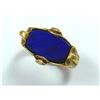 Image 1 : 18Kt. gold Egyptian Revival ring with  lapis #1431978