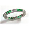 Image 1 : Vintage Emerald and Diamond Band #1432011