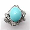 Image 1 : Impressive 1950s Turquoise and Diamond  Ring  #1432017