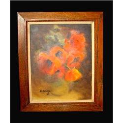 American still life oil painting Peonies Oak #1432145