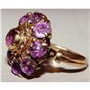 Image 1 : Victorian 14kt Gold Amethyst Cluster Ring 14k #1432149