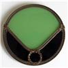 Image 1 : APOLLO Ormolu Jadeite Black Glass Dresser Jar #1455192