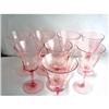 Image 1 : Pink Etched Depression Glass 6 1/2in Stems (8) #1455263