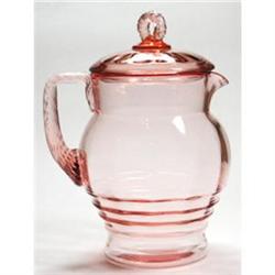 Pink Depression Glass Covered Syrup Pitcher #1455270