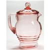 Image 1 : Pink Depression Glass Covered Syrup Pitcher #1455270