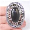 Image 1 : RARE STERLING SILVER Estate BLACK ONYX Pendant #1455286