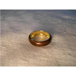 Authentic Hidalgo 18K Gold Brown Enamel Band #1455448