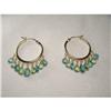 Image 1 : Rare 14K YG Gold Apatite Peridot Hoop Earrings #1455508