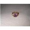 Antique 14K YG Rose Diamond Amethyst Ring #1455532
